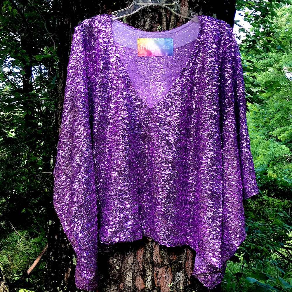 Lavender Purple Sequin Blouse